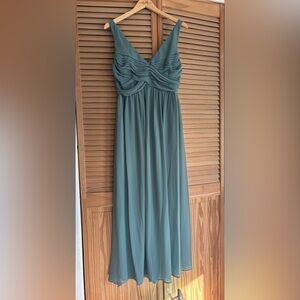 Birdie Grey Chiffon Bridesmaids Dress - Seaglass